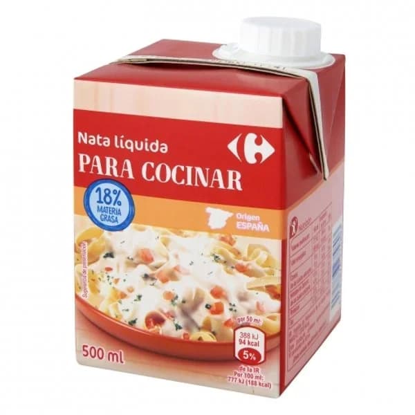 Nata para cocinar ligera 15% materia grasa Classic´ Carrefour 500 ml. - 0.5 l - Imagen del producto en Findit