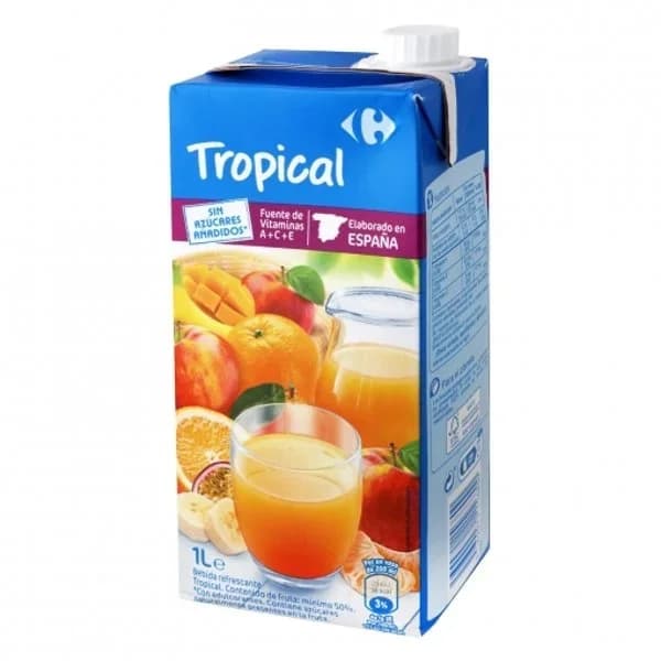 Bebida tropical Carrefour sin azúcar añadido brik 1 l. - 1 l - Imagen del producto en Findit