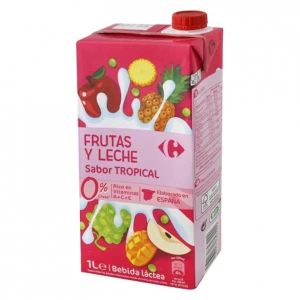 Zumo de frutas y leche Carrefour sabor tropical brik 1 l. - 1 l - Imagen del producto en Findit