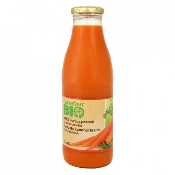 Zumo de zanahoria ecológico Carrefour Bio botella 750 ml. - 0.75 l - Imagen del producto en Findit