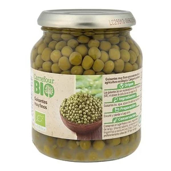 Guisantes extra finos ecológico Carrefour Bio 230 g. - 0.23 kg - Imagen del producto en Findit