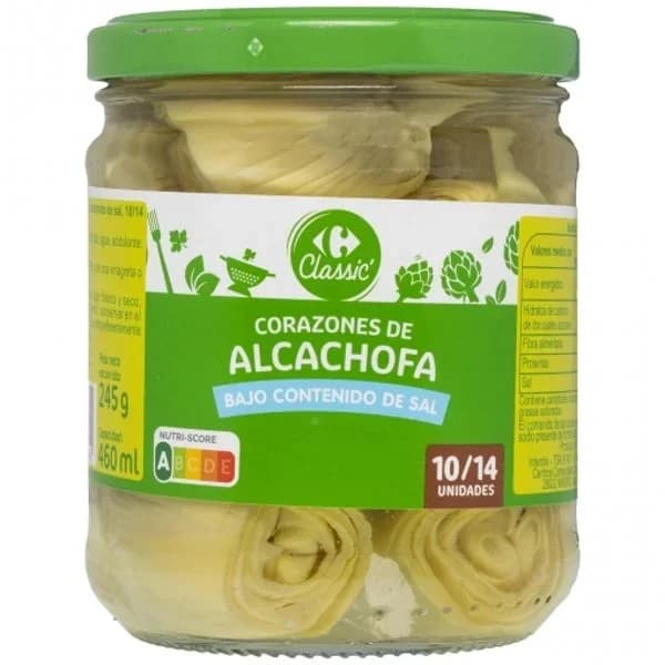 Corazones de alcachofa bajo contenido de sal Carrefour 245 g. - 0.24 kg - Imagen del producto en Findit