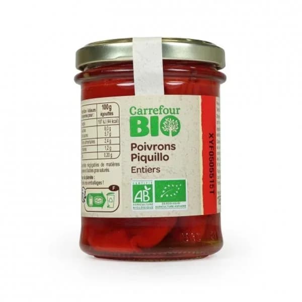 Pimientos de piquillo ecológico Carrefour Bio 165 g. - 0.17 kg - Imagen del producto en Findit
