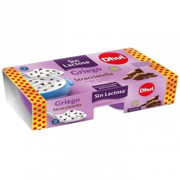 Leche fermentada estilo griego de stracciatella Dhul sin gluten sin lactosa pack de 2 unidades de 125 g. - 1 ud - Imagen del producto en Findit