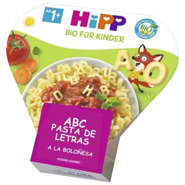 Plato ABC pasta de letras a la boloñesa desde 1 año ecológico Hipp 250 g. - 0.25 kg - Imagen del producto en Findit