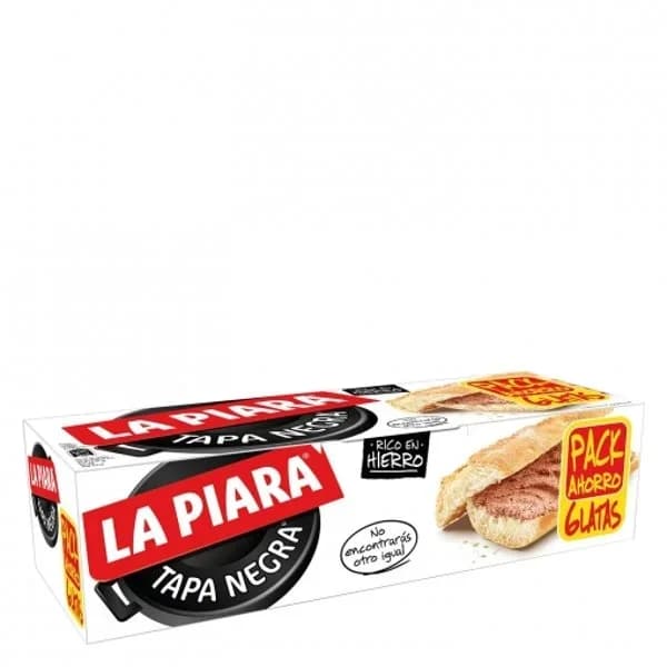 Paté de hígado de cerdo Tapa Negra La Piara pack de 6 unidades de 75 g. - 0.08 kg - Imagen del producto en Findit