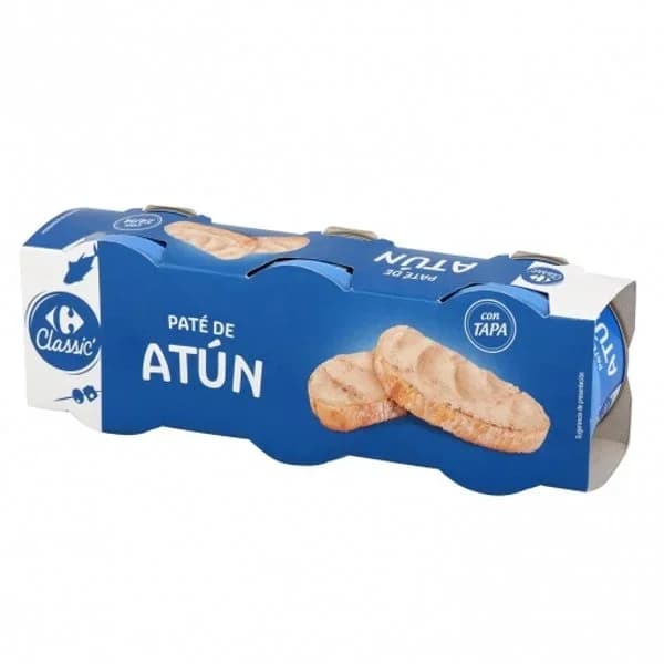 Paté de atún con aceite de girasol Carrefour pack de 3 unidades de 80 g. - 0.24 kg - Imagen del producto en Findit