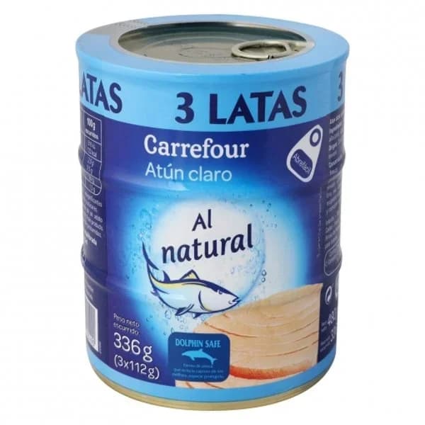Atún claro al natural Carrefour pack de 3 latas de 104 g. - 0.34 kg - Imagen del producto en Findit