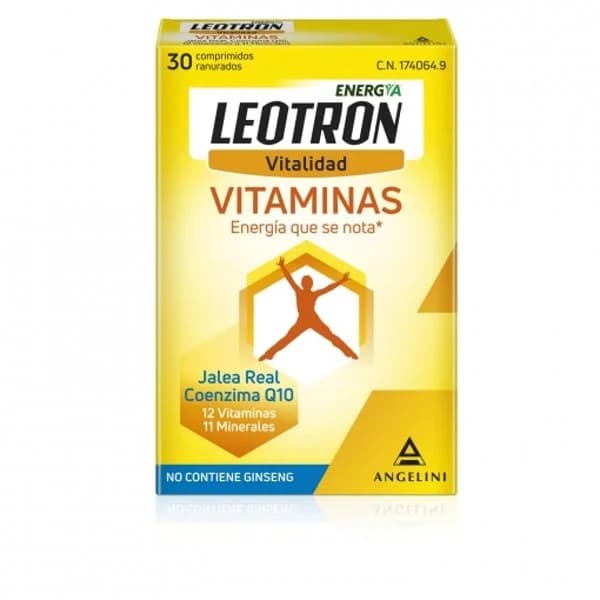 Vitaminas Vitalidad con jalea real y coenzima Q10 en comprimidos Leotron sin gluten sin lactosa 30 ud. - 1 ud - Imagen del producto en Findit