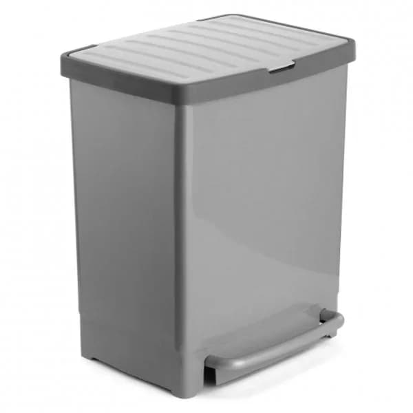 Cubo Reciclaje Pedal con Separador 25L TATAY - Gris - 1 ud - Imagen del producto en Findit
