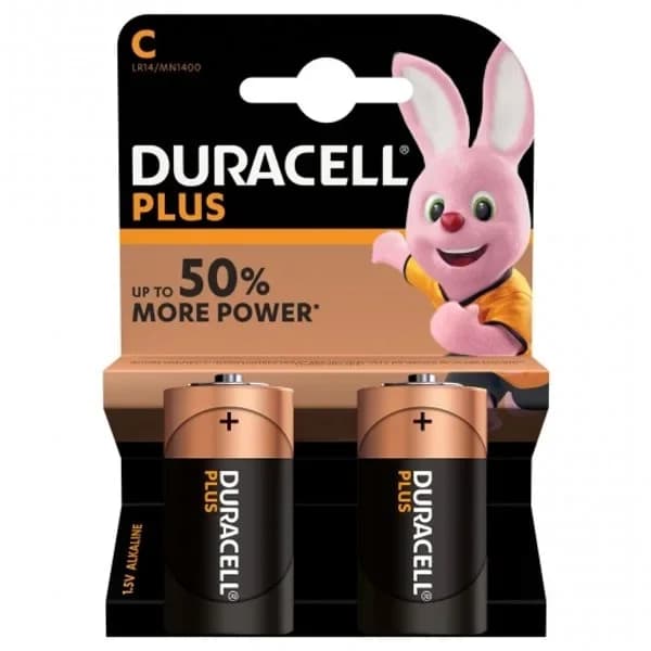 Pilas Alcalinas C Duracell Plus, paquete de 2 - 2 ud - Imagen del producto en Findit