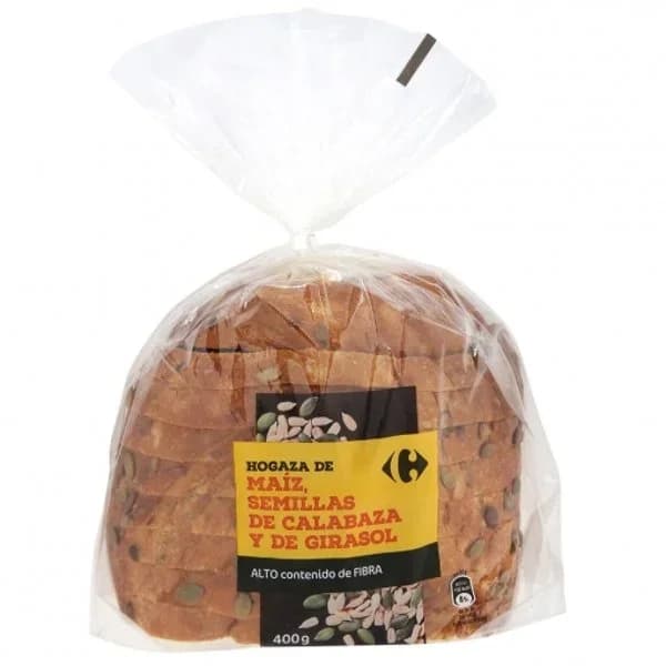 Pan de hogaza de maíz, semillas de calabaza y de girasol Carrefour 400 g. - 0.4 kg - Imagen del producto en Findit