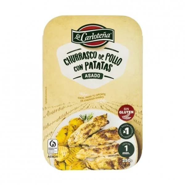 Churrasco de pollo asado con patatas La Carloteña sin gluten 250 g. - 0.25 kg - Imagen del producto en Findit
