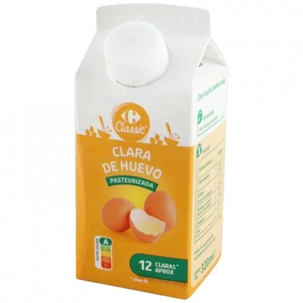 Clara de huevo pasteurizada Carrefour Classic' 320 ml. - 0.32 l - Imagen del producto en Findit