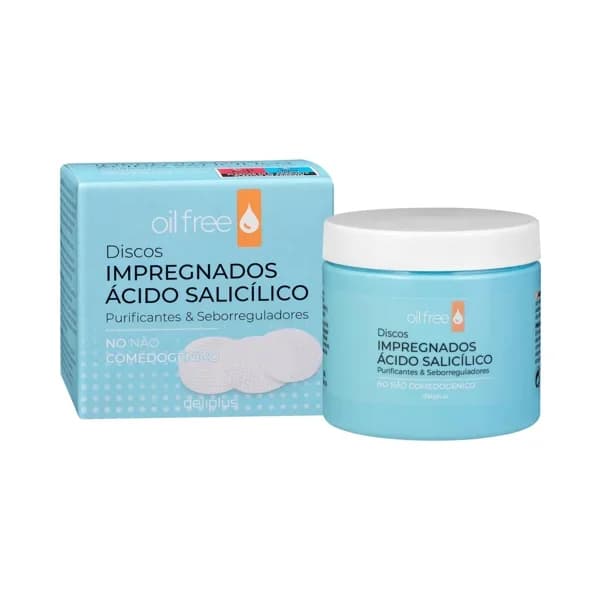 Discos impregnados ácido salicílico Deliplus Oil Free purificantes y seborreguladores - 50 ud - Imagen del producto en Findit