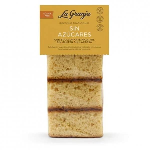 Bizcocho Tradicional sin azucares La Granja sin gluten y sin lactosa 230 g - 0.23 kg - Imagen del producto en Findit