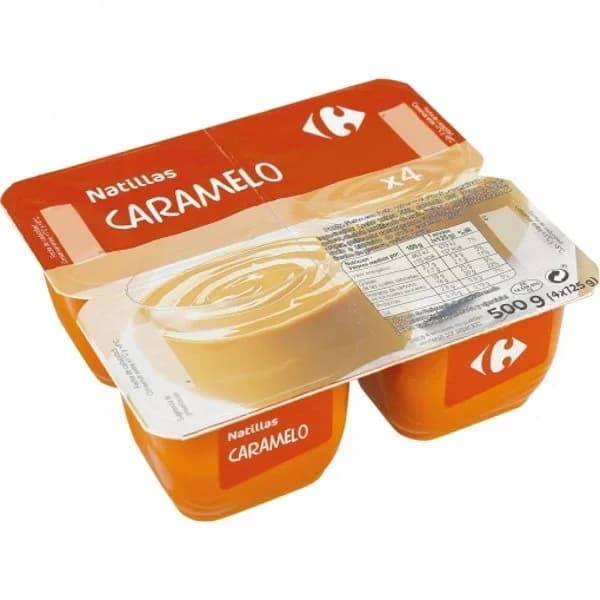 Natillas de caramelo Carrefour pack de 4 unidades de 125 g. - 0.5 kg - Imagen del producto en Findit