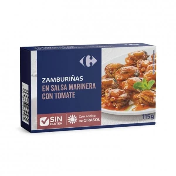 Zamburiñas en salsa marinera con tomate Carrefour sin gluten 65 g. - 0.07 kg - Imagen del producto en Findit