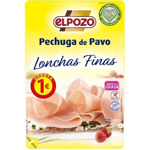 Pechuga de Pavo Loncha 80G - 0.08 kg - Imagen del producto en Findit