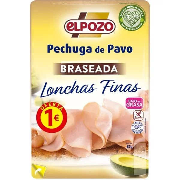 Pechuga de Pavo Braseada Loncha 80G - 0.08 kg - Imagen del producto en Findit
