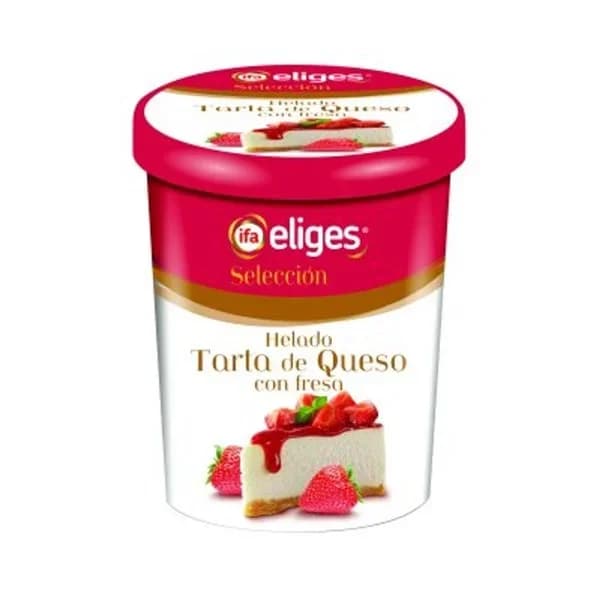 Helado de tarta de queso con fresa tarrina 500 ml - 0.5 l - Imagen del producto en Findit
