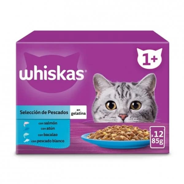 Comida húmeda de pescado para gato Whiskas 12x85 g - 1.02 kg - Imagen del producto en Findit
