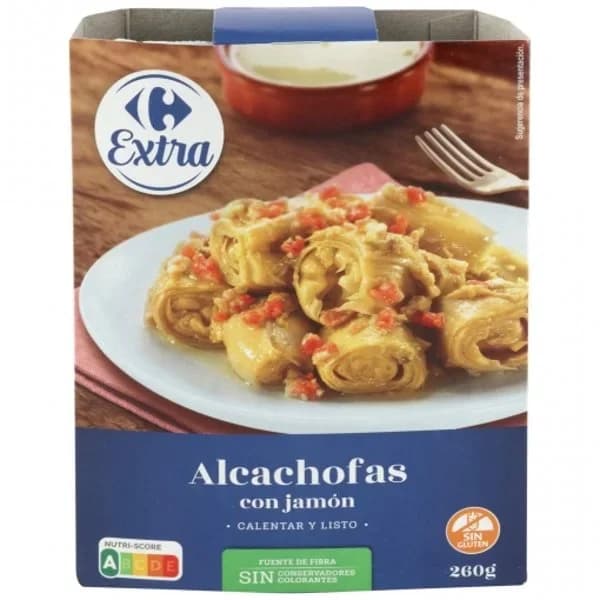 Alcachofas con jamón Extra Carrefour sin gluten 260 g. - 0.26 kg - Imagen del producto en Findit