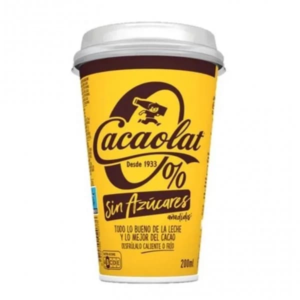 Batido de cacao sin azúcar añadido Cacaolat sin gluten 200 ml. - 0.2 l - Imagen del producto en Findit