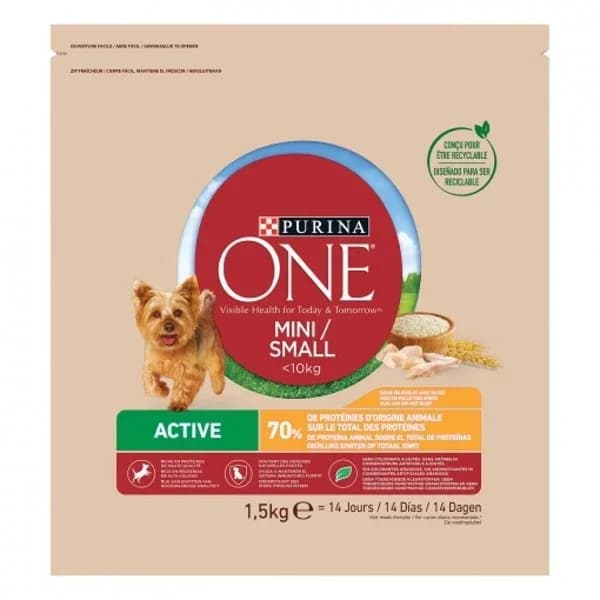 Comida Seca Perro One Active Mini Pollo 1,5KG - 1.5 kg - Imagen del producto en Findit
