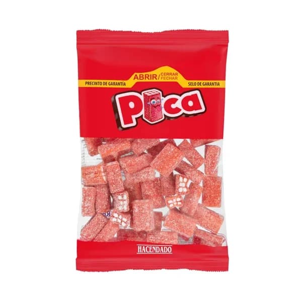 Golosinas ladrillos con pica Hacendado sabor fresa y nata ácida - 0.2 kg - Imagen del producto en Findit