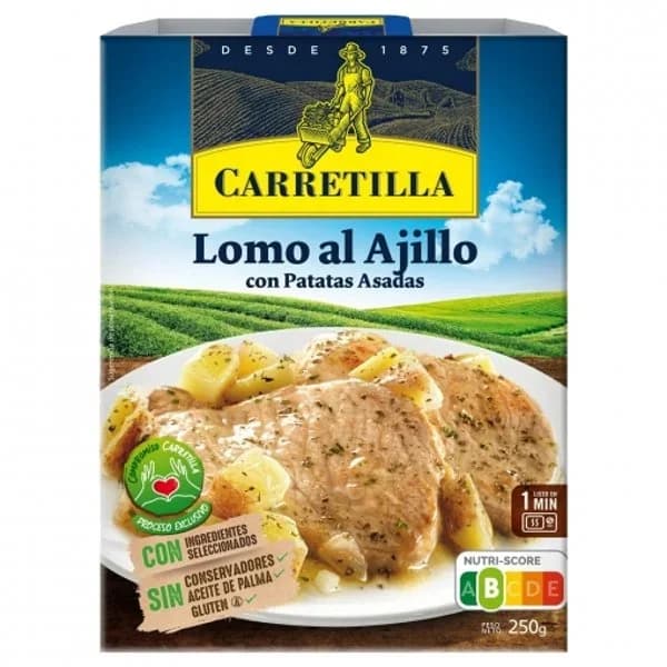 Lomo al ajillo con patatas asadas Carretilla sin gluten sin aceite de palma 250 g. - 0.25 kg - Imagen del producto en Findit