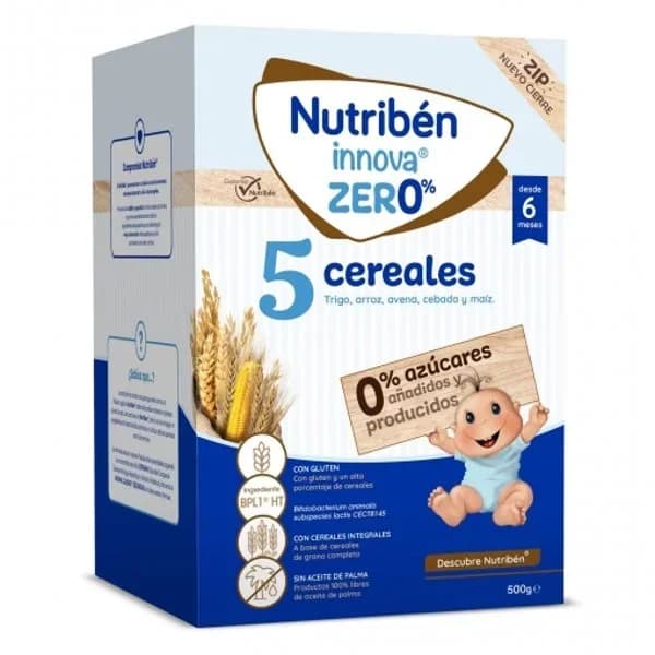 Papilla infantil desde 6 meses 5 cereales Nutribén Innova zero% 500 g. - 0.6 kg - Imagen del producto en Findit
