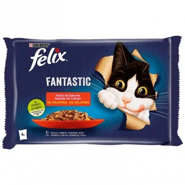 Comida Húmeda Gato Felix Fantastic Carne 4 x 100G - 0.34 kg - Imagen del producto en Findit