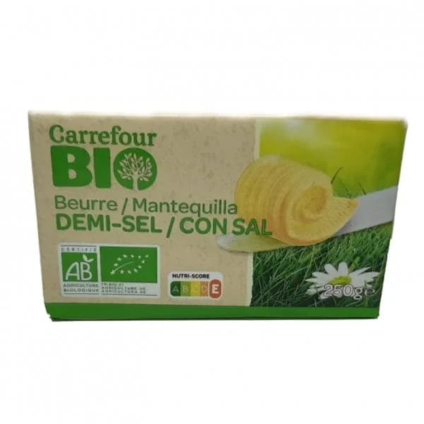 Mantequilla con sal ecológica Carrefour BIO 250 g - 0.25 kg - Imagen del producto en Findit