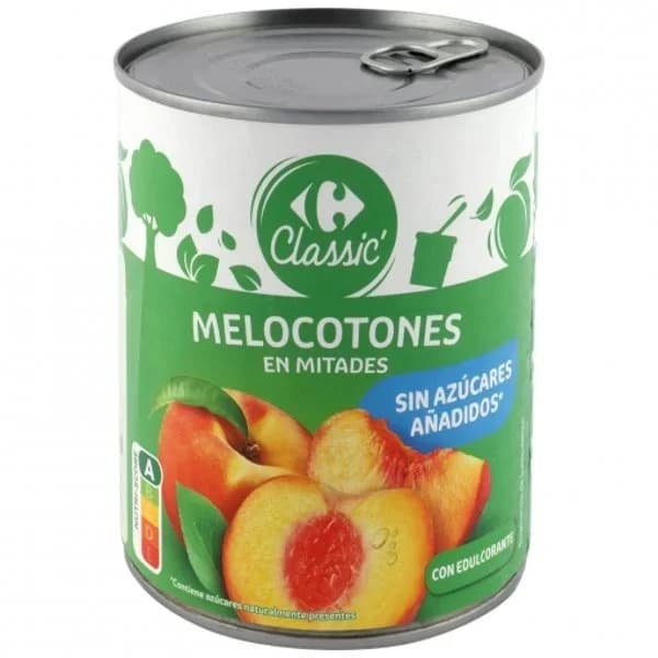 Melocotón mitades en almibar sin azúcar añadido Classic Carrefour 480 g. - 0.48 kg - Imagen del producto en Findit
