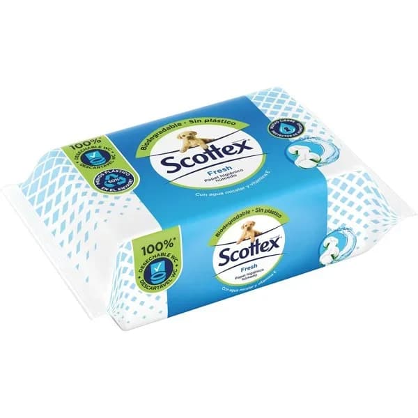 Papel higiénico húmedo SCOTTEX, paquete 74 uds - 74 ud - Imagen del producto en Findit