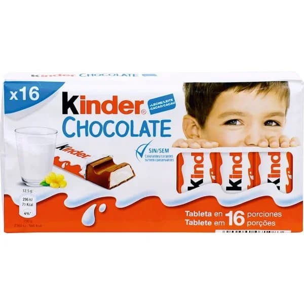 Kinder Chocolate Caja de 16 Unidades - 0.2 kg - Imagen del producto en Findit