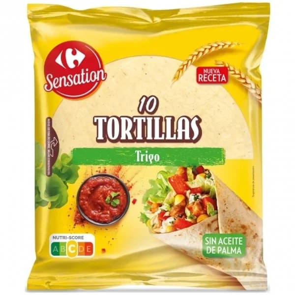 Tortillas de trigo Sensation Carrefour 10 ud. - 0.4 kg - Imagen del producto en Findit