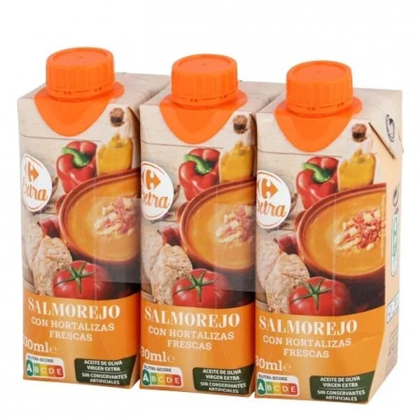 Salmorejo con aceite de oliva virgen extra Carrefour Classic pack de 3 unidades de 330 ml. - 0.99 l - Imagen del producto en Findit