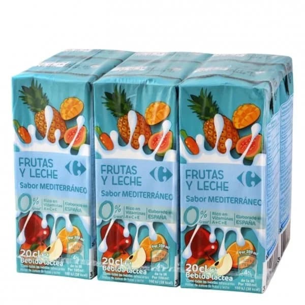 Zumo de frutas y leche Carrefour sabor mediterráneo pack de 6 briks de 20 cl. - 1.2 l - Imagen del producto en Findit