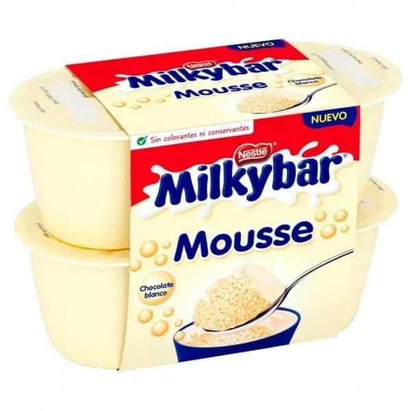 Mousse de chocolate blanco Nestlé Milkybar pack de 4 unidades de 55 g. - 0.22 kg - Imagen del producto en Findit