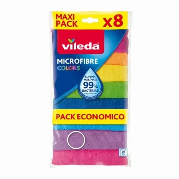 Set de 8 Bayetas Multiusos de Microfibra VILEDA Colors - 1 ud - Imagen del producto en Findit