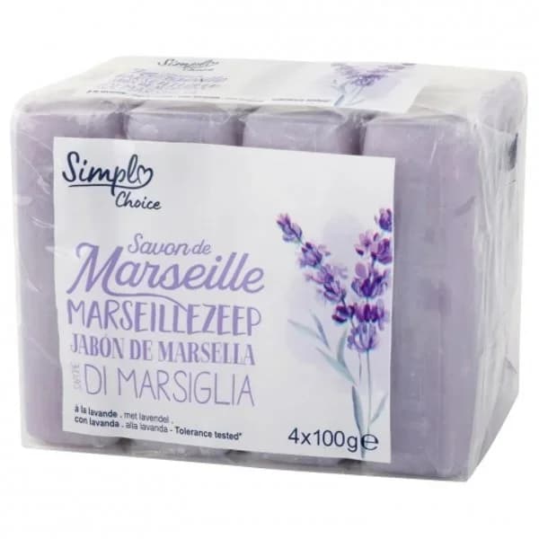 Jabón de manos de lavanda en pastilla Simpl Choice 4 ud. - 0.4 kg - Imagen del producto en Findit