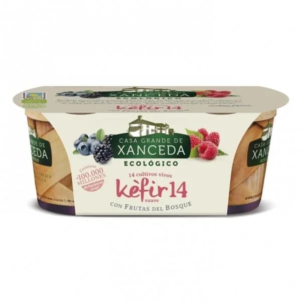 Kefir eco con frutas del bosque CASA G. DE XANCEDA, pack 2x125 g - 0.25 kg - Imagen del producto en Findit