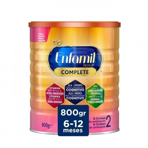 Leche infantil de continuación desde 6 meses en polvo Enfamil Complete 2 800 g. - 0.8 kg - Imagen del producto en Findit