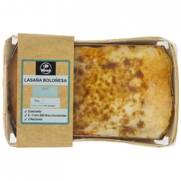 Lasaña boloñesa gratinada Carrefour el Mercado 700 g - 0.7 kg - Imagen del producto en Findit