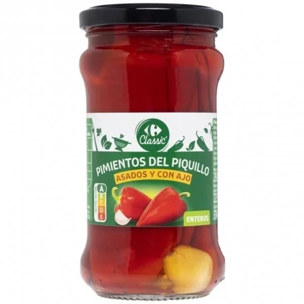 Pimiento del piquillo entero al ajillo Carrefour 225 g. - 0.22 kg - Imagen del producto en Findit