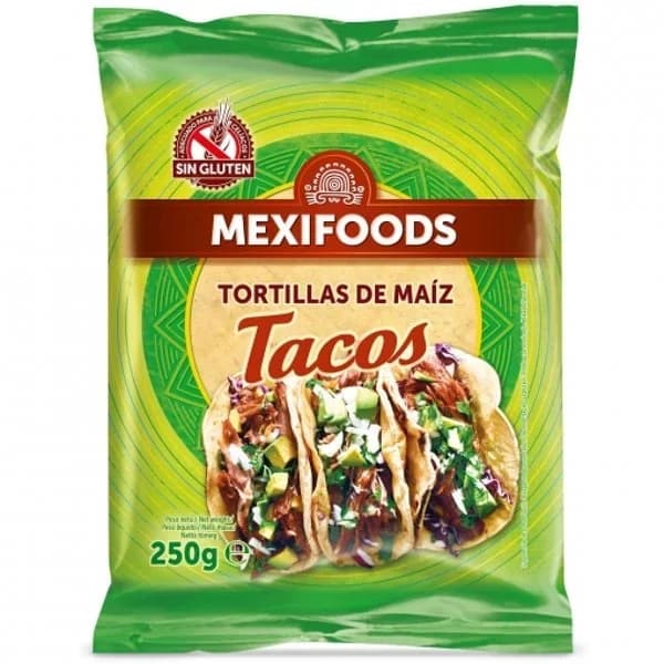 Tortillas de maíz para tacos Mexifoods sin gluten 250 g. - 0.25 kg - Imagen del producto en Findit