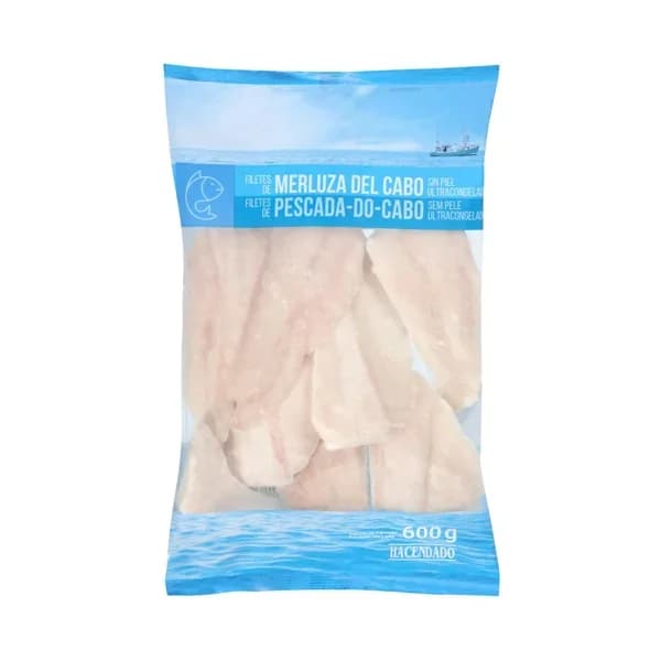 Filetes de merluza del Cabo sin piel Hacendado ultracongelados - 0.6 kg - Imagen del producto en Findit