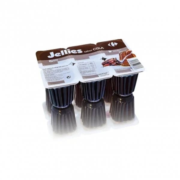 Gelatina sabor cola jellies Carrefour sin gluten pack de 6 unidades de 100 g. - 0.6 kg - Imagen del producto en Findit